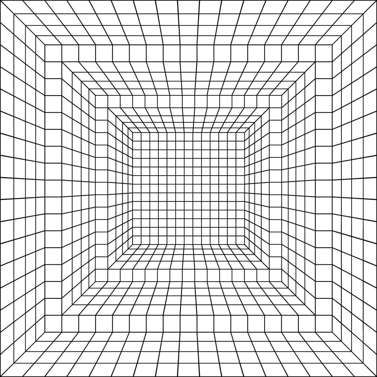 Wireframe Perspective Room - Art by Unknown