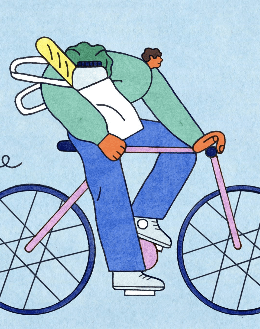 Sustainable Biking Illustration - Illustration by Morgane Fadanelli